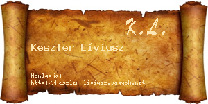 Keszler Líviusz névjegykártya