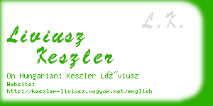 liviusz keszler business card